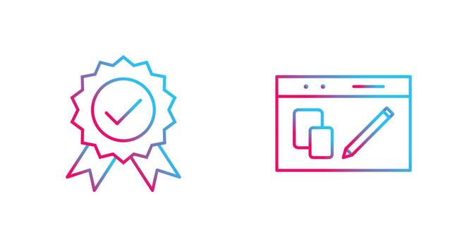 quality control and website design Icon vector