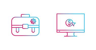 portfolio management and pay per click Icon vector