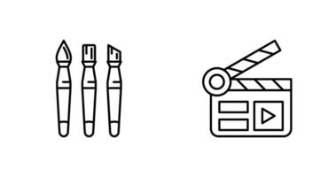 Brushes and Clapper Board Icon vector