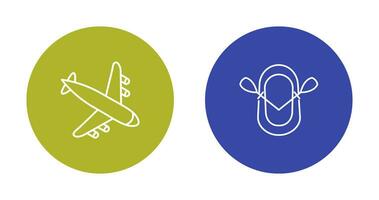 Landing Airplane and Dinghy Icon vector