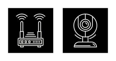 Router and Web Cam Icon vector