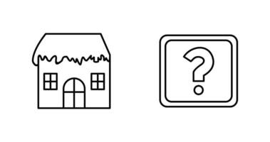 House with Snow and Question Mark Icon vector