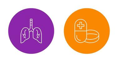 Lung and Medicine Icon vector