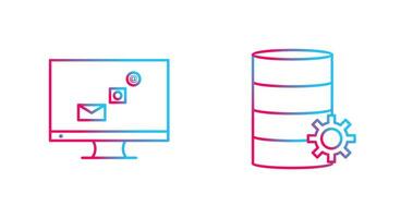 digital márketing y base de datos administración icono vector