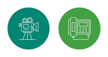 Movie camera and Telephone Icon vector