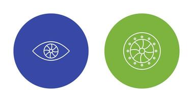 eye and optical diaphram Icon vector