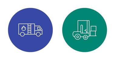 Fire Bridge and Forklifter Icon vector