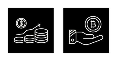 Money Growth and Bitcoin Icon vector