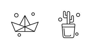 Origami and Cactus Icon vector