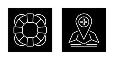 Lifesaver and Location Icon vector