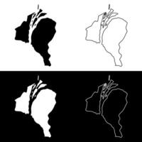 esequibo islas Oeste demerará región mapa, administrativo división de guayana. vector ilustración.
