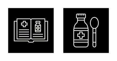 Medical Book and Syrup Icon vector