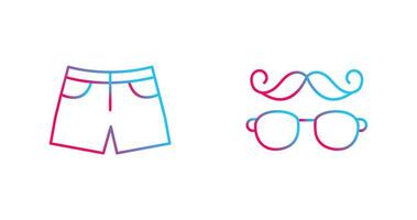 hipster estilo y pantalones cortos icono vector