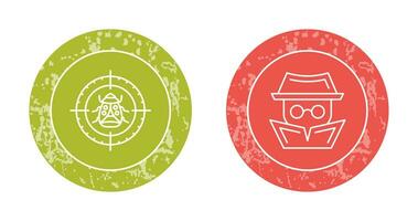 Bug Target and Hacker Icon vector