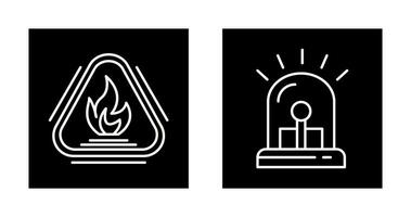 Caution Fire and Siren Icon vector