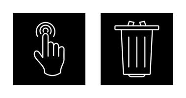 danger of hand press and garbage Icon vector