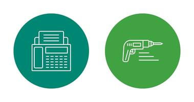 Fax Machine and Drill Icon vector