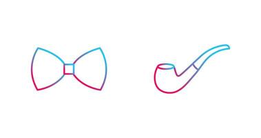 Bow Tie and Smoking pipe Icon vector