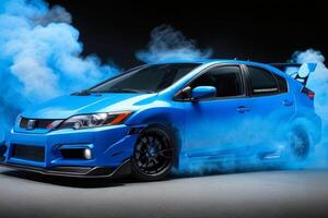 Sport car JDM Honda Civic Mugen RR. AI Generative Pro Photo