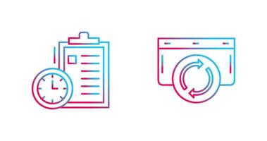 Time Management and Refresh Icon vector