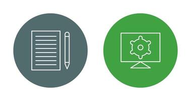 write feedback and computer settings Icon vector