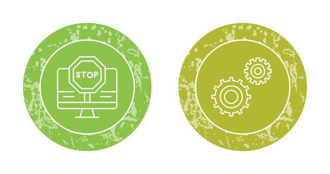 Stop and Setting  Icon vector