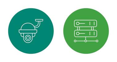 Security Camera and Server Icon vector