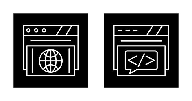 Browser and Message Icon vector