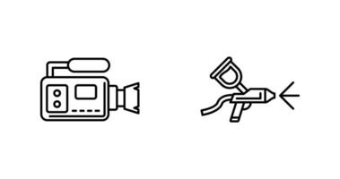 Airbrush and Video Camera Icon vector