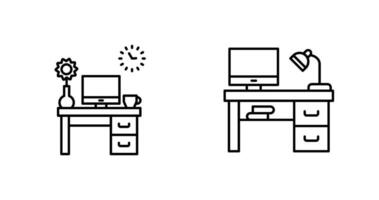 Work Table and Workplace Icon vector