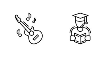 Learning and Guitar Icon vector