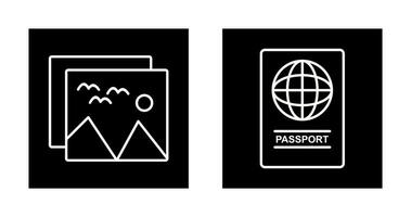 imágenes y pasaporte icono vector