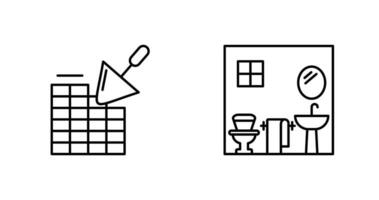 Brickwall and Bathroom Icon vector