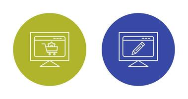 e commerce setting and edit webpage Icon vector