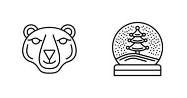 Polar Bear and Snow Globe Icon vector