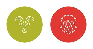 Goat and Gorilla Icon vector