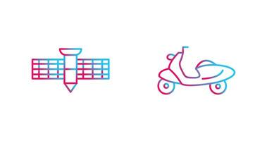 Scooter and Satellite Icon vector