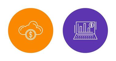 Cloud Computing and Bar Chart Icon vector