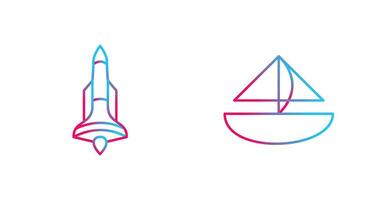 Rocket and Small Yacht Icon vector