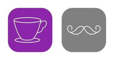 Tea Cup and Moustache Icon vector