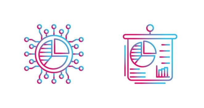Pie Chart and Presentation Icon vector