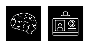 Brain and Card Icon vector