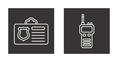 ID Card and talkie Icon vector