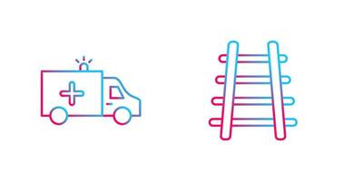 Ambulance and Train tack Icon vector