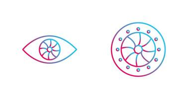 eye and optical diaphram Icon vector