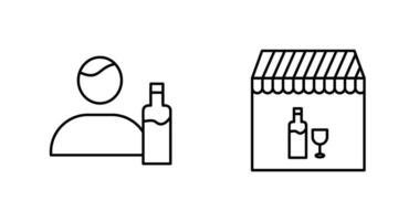 man drink and Cafe bar Icon vector