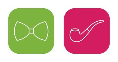 Bow Tie and Smoking pipe Icon vector