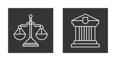 equilibrar y palacio de justicia icono vector