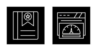 Bookmark and Speedometer Icon vector