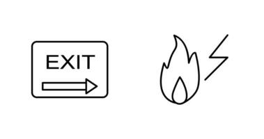 exit and electricity fire Icon vector